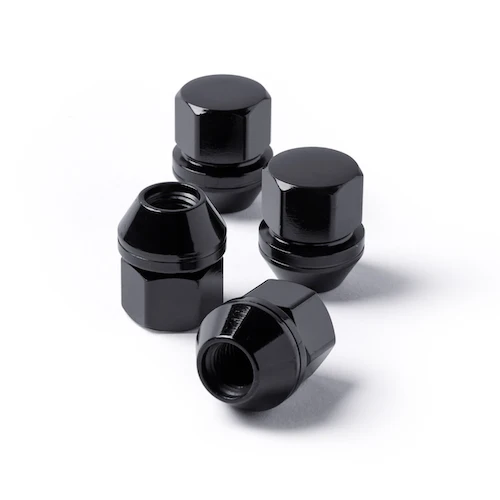 Wheel Nuts (4 pcs) — Duplex Bulge Acorn in Gloss Black (21mm) | Mazda - Image 2